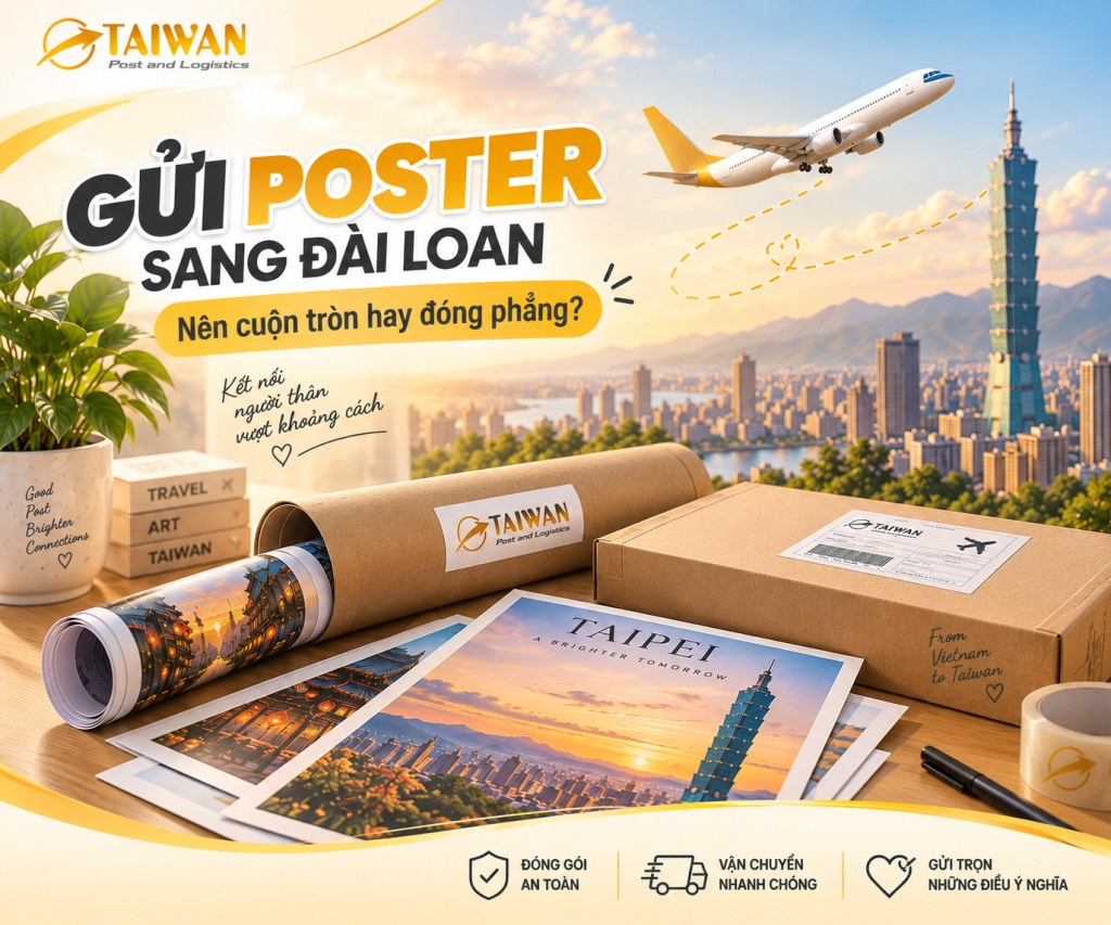 Gửi poster sang Đài Loan: Nên cuộn tròn hay đóng phẳng?