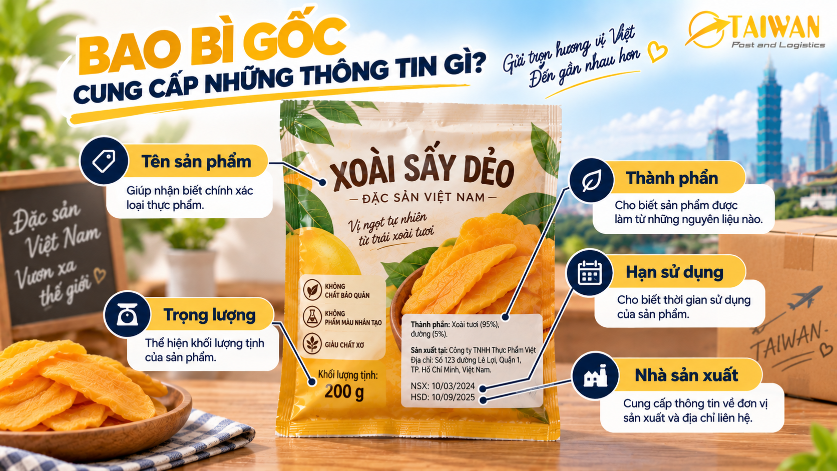 Bao bì gốc quan trọng thế nào khi gửi thực phẩm đi Đài Loan? Bao bì gốc quan trọng thế nào khi gửi thực phẩm đi Đài Loan?