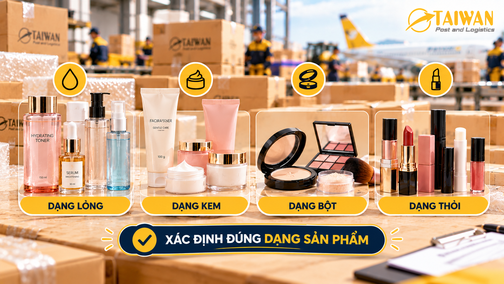 Gửi mỹ phẩm sang Đài Loan: Cần kiểm tra gì trước khi gửi?