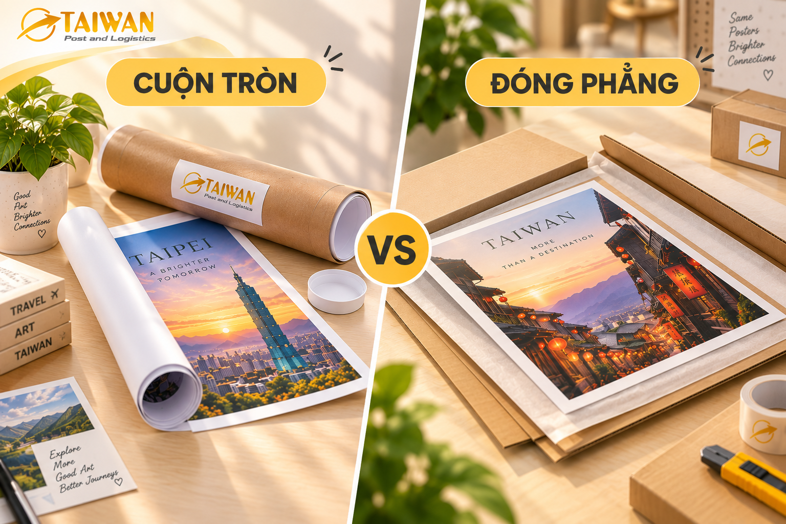 Gửi poster sang Đài Loan: Nên cuộn tròn hay đóng phẳng?