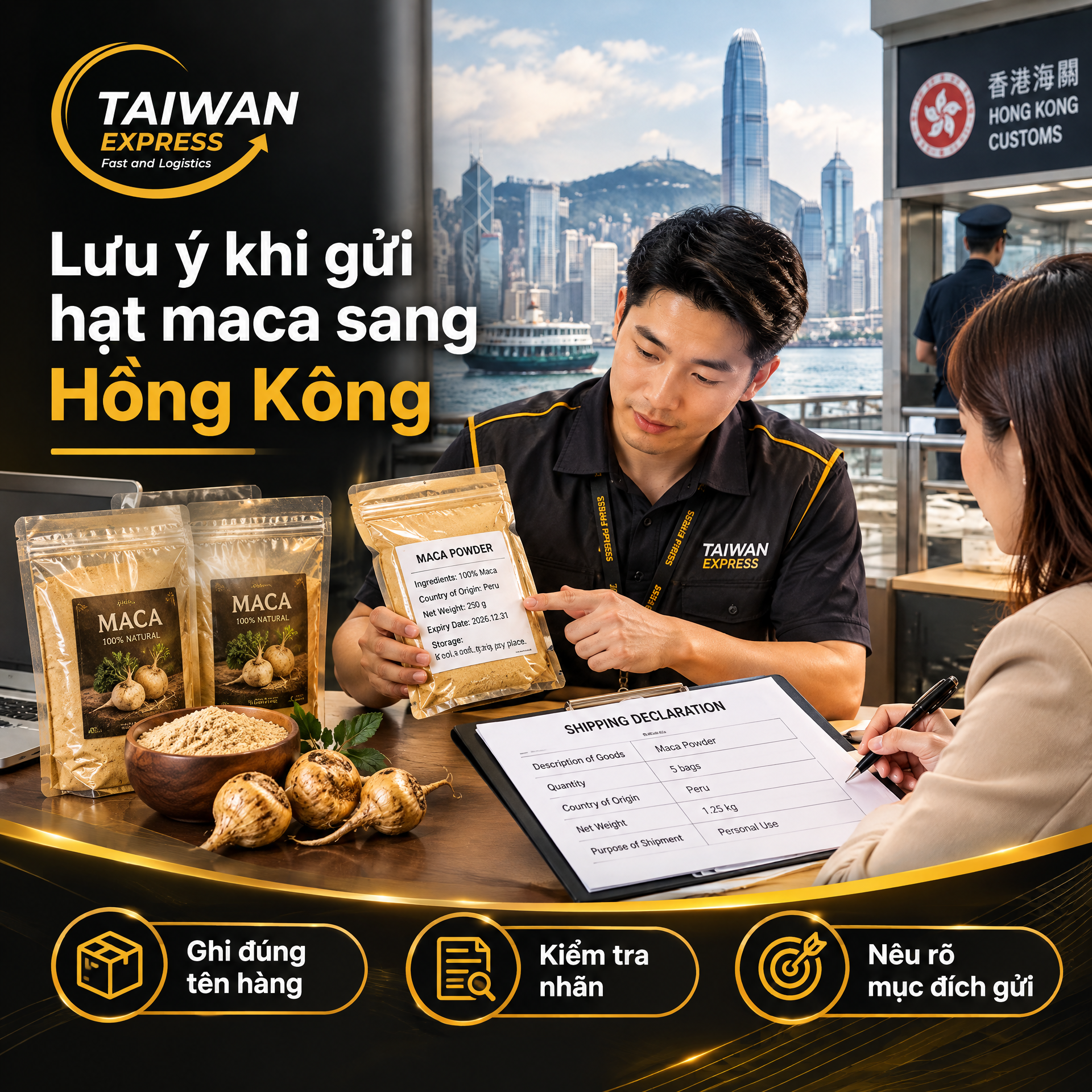Lưu ý khi gửi hạt maca sang Hồng Kông Lưu ý khi gửi hạt maca sang Hồng Kông