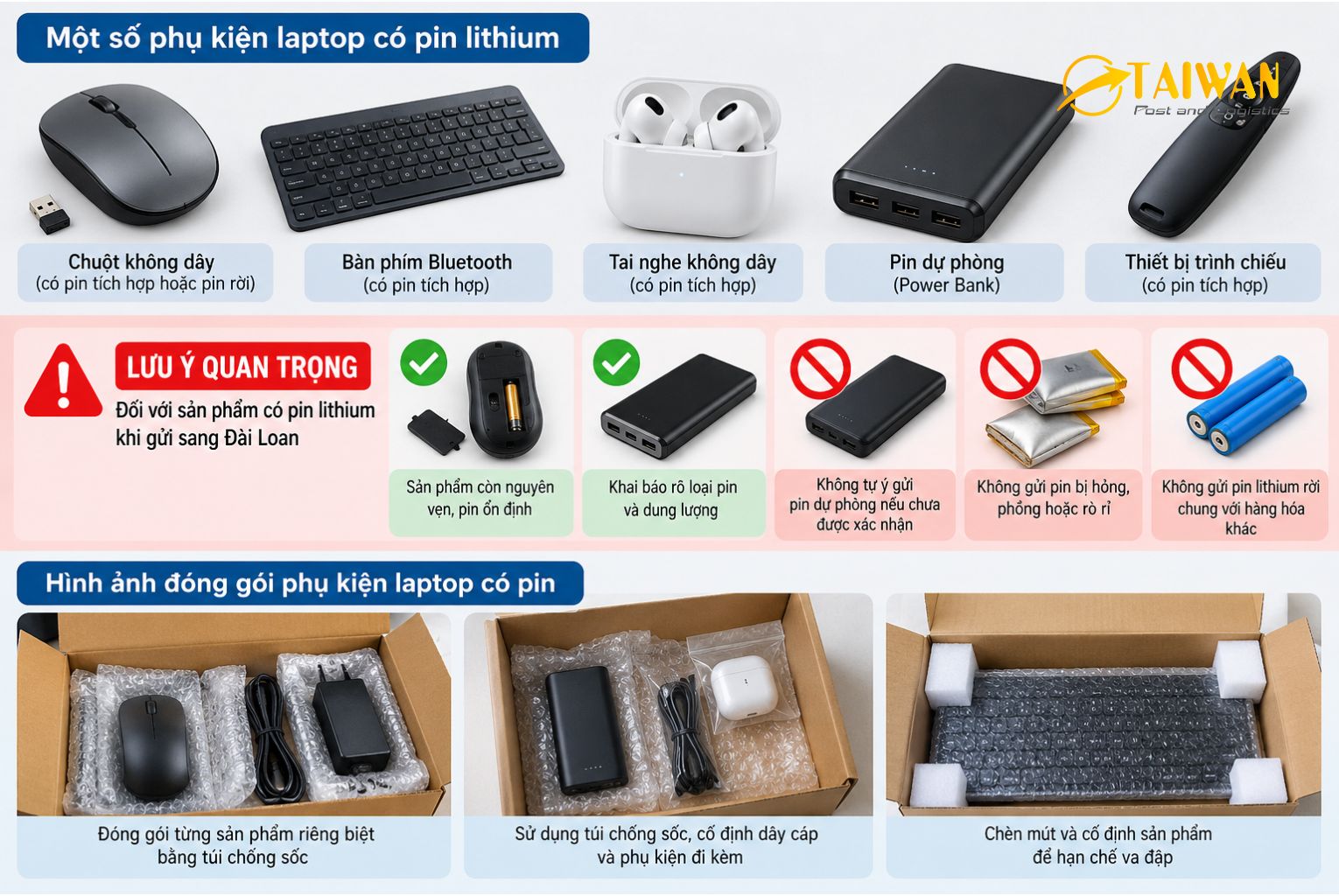 Gửi Phụ Kiện Laptop Sang Đài Loan Cho Du Học Sinh